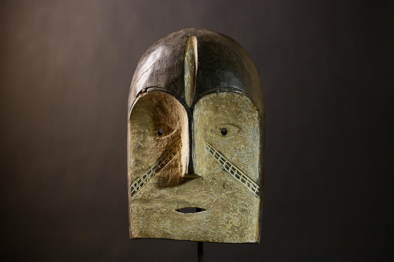 African Authentic Lega Mask | Bwami Tribal Faces | Unique Wall Decor | Handcrafted Congo Art | Ethnic Home Accent Piece -G4363