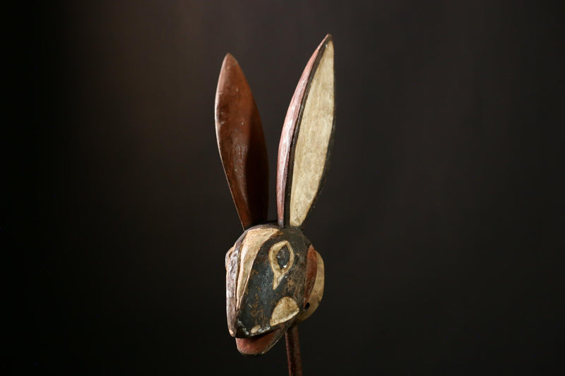 African Bobo Rabbit Masks Tribal Decorative Wall Hanging from Burkina Faso-G4172