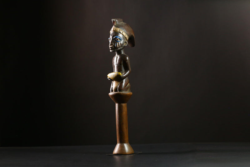 African Staff Handcrafted Wooden Decor Unique Art Piece from Africa-G4158