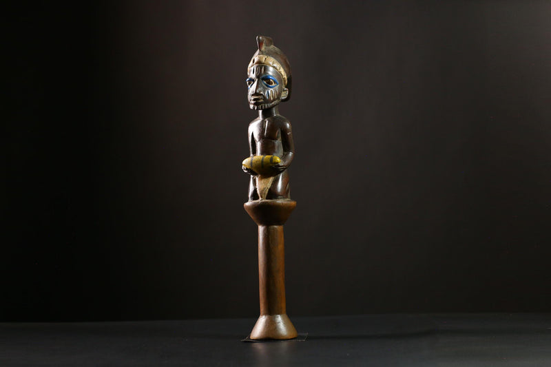 African Staff Handcrafted Wooden Decor Unique Art Piece from Africa-G4158