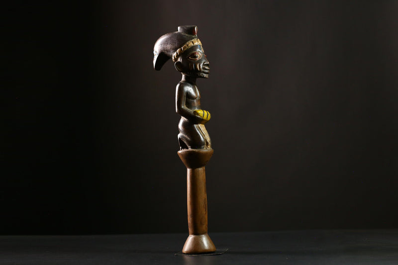 African Staff Handcrafted Wooden Decor Unique Art Piece from Africa-G4157