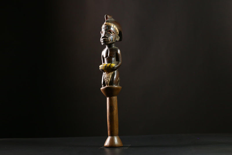 African Staff Handcrafted Wooden Decor Unique Art Piece from Africa-G4157