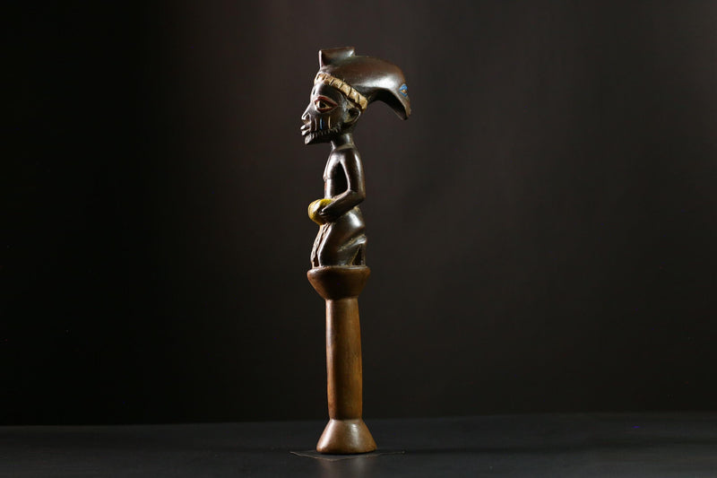 African Staff Handcrafted Wooden Decor Unique Art Piece from Africa-G4157