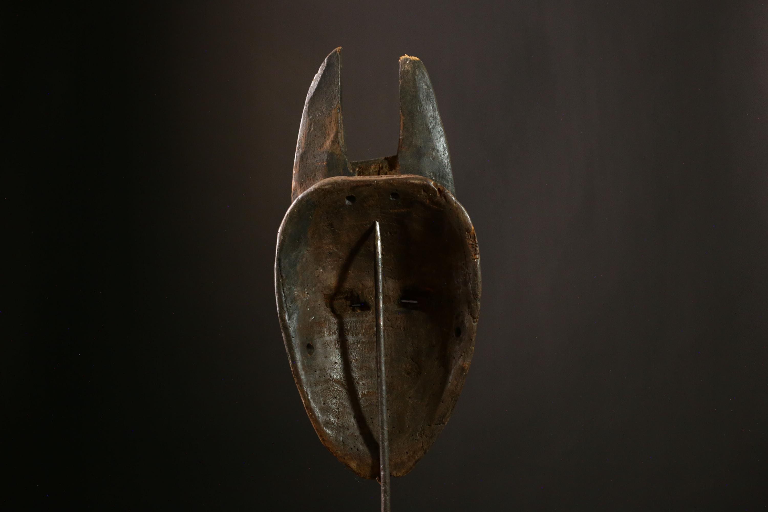 African Guro Mask Vintage Hand Carved Wooden Wall Hanging Tribal Art Decor-5469