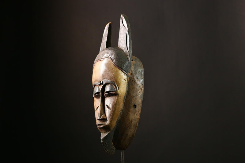African Guro Mask Vintage Hand Carved Wooden Wall Hanging Tribal Art Decor-5469