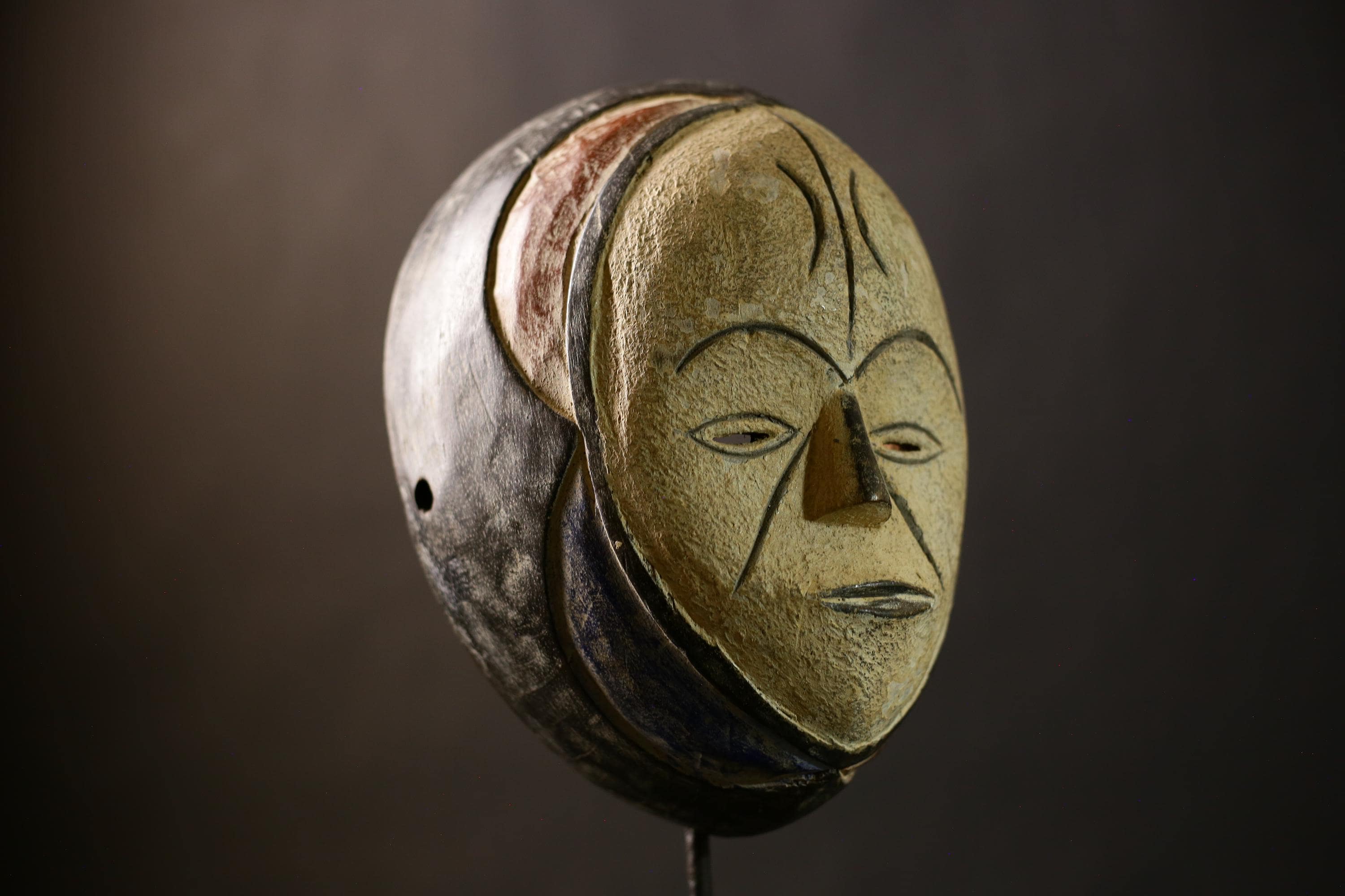 Vintage African Lega Mask | Ethnic Lulua Tribal Art | Handcrafted Wooden Carving | Unique Home Decor | Cultural Wall Accent Piece-G4381
