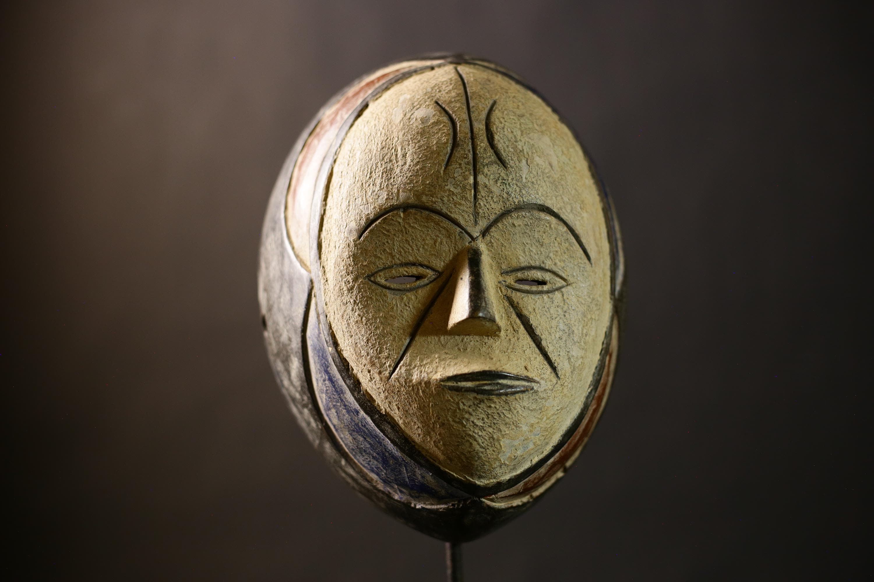 Vintage African Lega Mask | Ethnic Lulua Tribal Art | Handcrafted Wooden Carving | Unique Home Decor | Cultural Wall Accent Piece-G4381