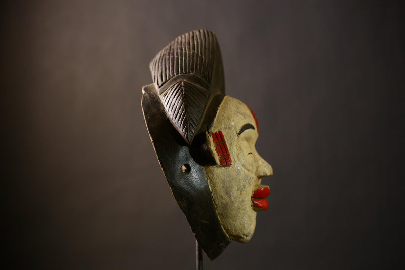 African Punu Mask | Tribal Okuyi Art | Handmade Wooden Sculpture | Unique Ethnic Decor | Authentic Wall Accent | Cultural Home Piece-G4380