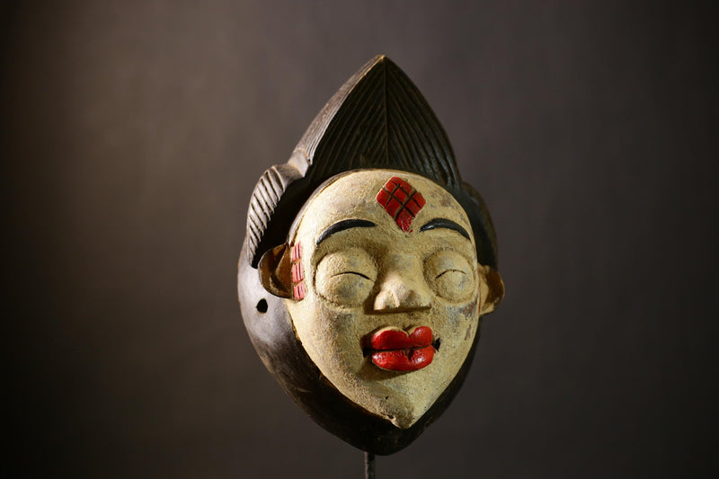 African Punu Mask | Tribal Okuyi Art | Handmade Wooden Sculpture | Unique Ethnic Decor | Authentic Wall Accent | Cultural Home Piece-G4380