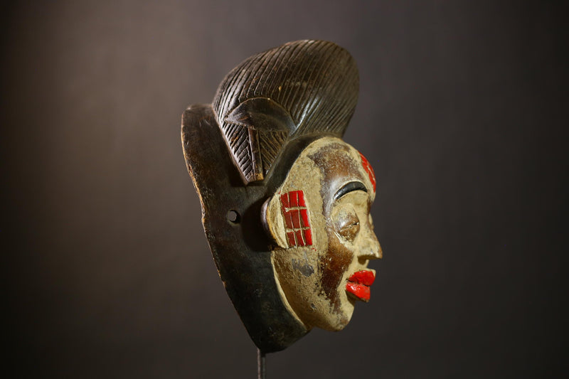 African Punu Okuyi Mask | Unique Handmade Tribal Art | Authentic Wooden Wall Decor | Traditional Ethnic Sculpture | Cultural Piece-G4378