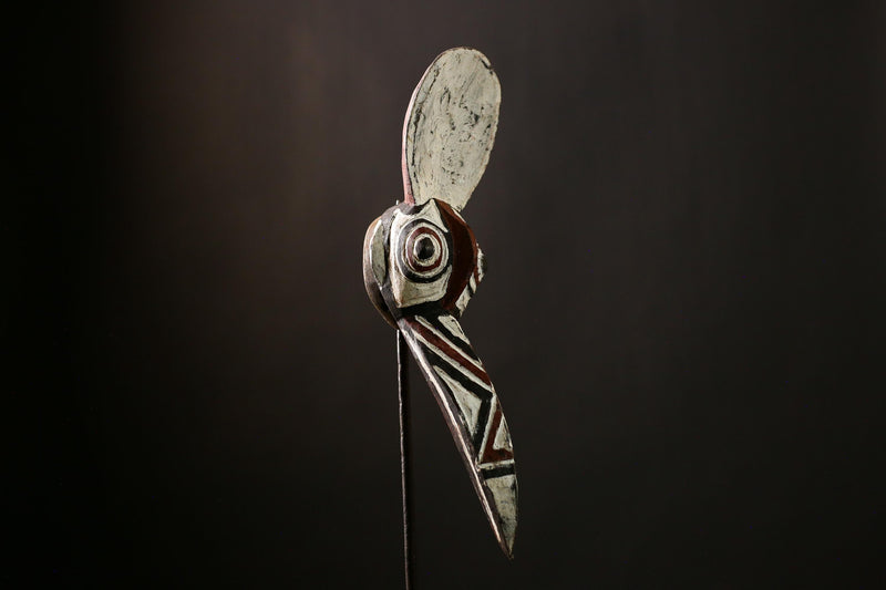 Authentic African Bobo Bird Mask - Vintage Tribal Wall Art Sculpture Home Decor from Burkina Faso - Unique Collectible Art Object-G4180