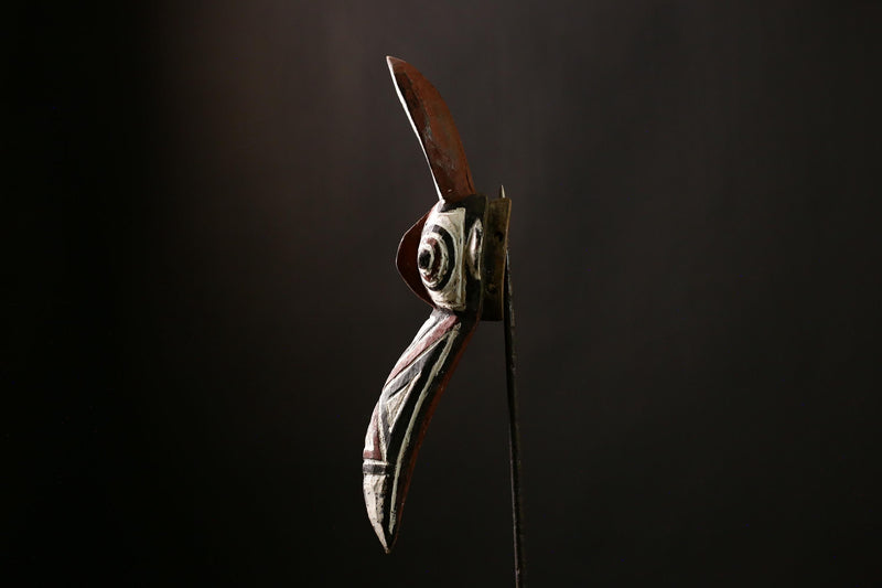 Authentic African Bobo Bird Mask - Vintage Tribal Wall Art Sculpture Home Decor from Burkina Faso - Unique Collectible Art Object-G4180
