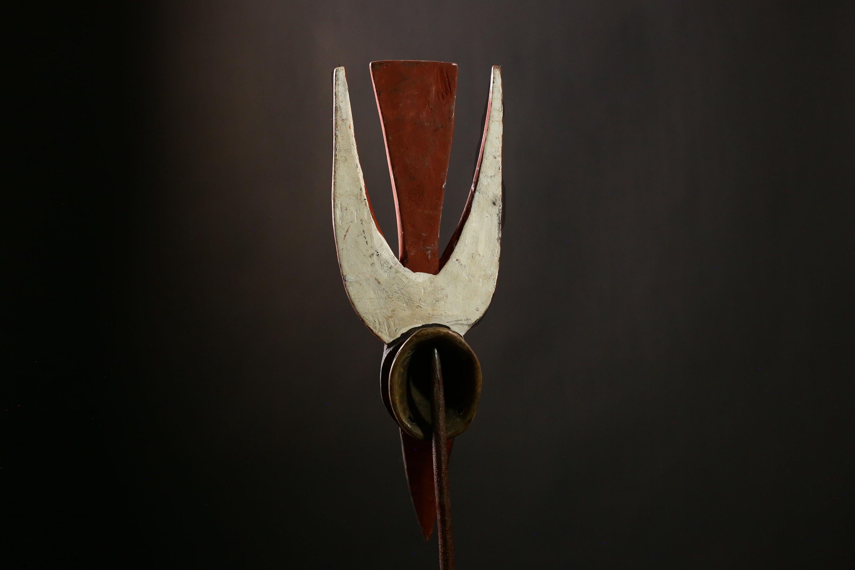 African Bobo Bird Mask - Vintage Tribal Wall Art Sculpture from Burkina Faso - Unique Home Decor and Authentic Art Object-G4177