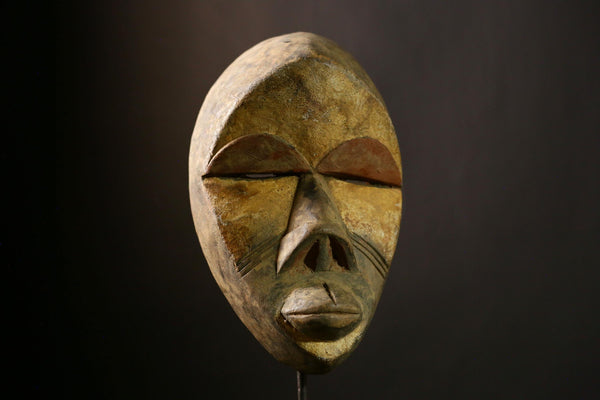 African Dan mask Vintage Wood Carved Tribal Face Wall Art Home Decor Piece-5685