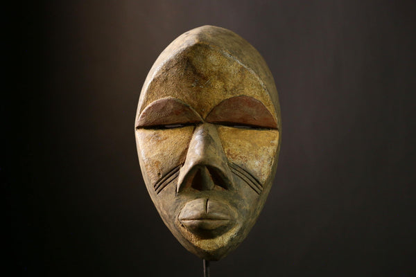 African Dan mask Vintage Wood Carved Tribal Face Wall Art Home Decor Piece-5685