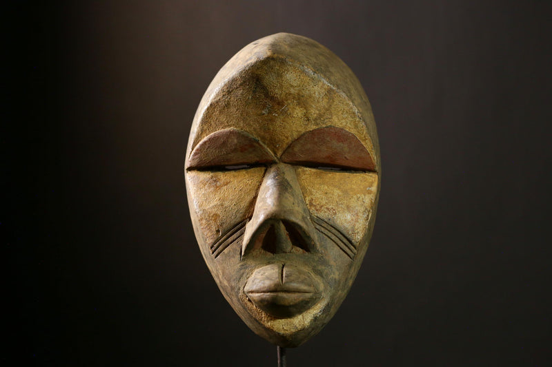 African Dan mask Vintage Wood Carved Tribal Face Wall Art Home Decor Piece-5685