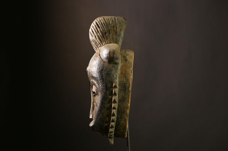 African GURO Mask Handcrafted Tribal Face Sculpture, Vintage Wood Carved Art Piece, Authentic African Wall Decor, Collectible Object-5675