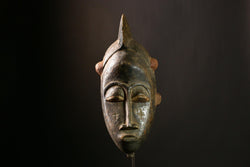 African Baule Mask Handcrafted Wood Tribal Wall Art Home Decor Collectible-7734