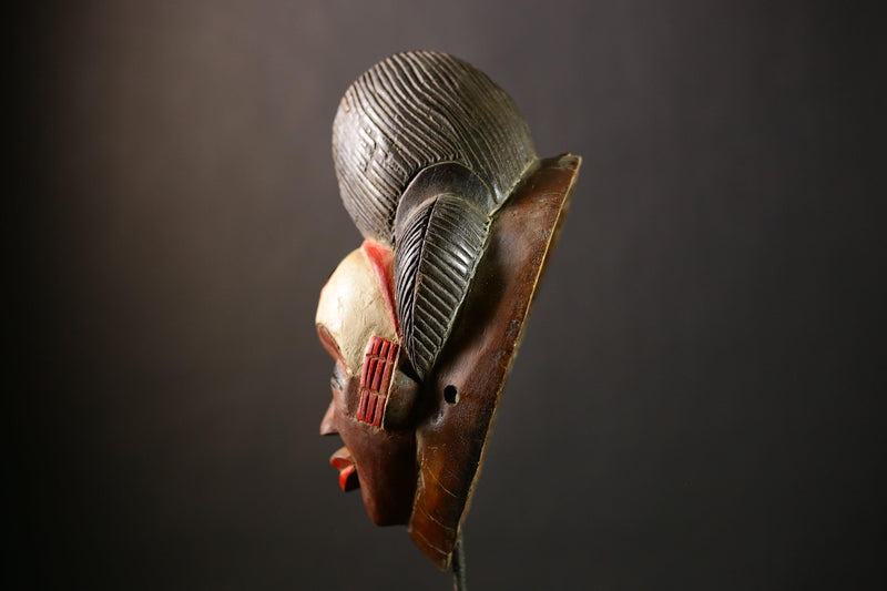 Authentic African Decorative Bapunu Mask from Gabon Artisanal Collectible Wall Home Decor Timeless Tribal Art Display Piece-G4391