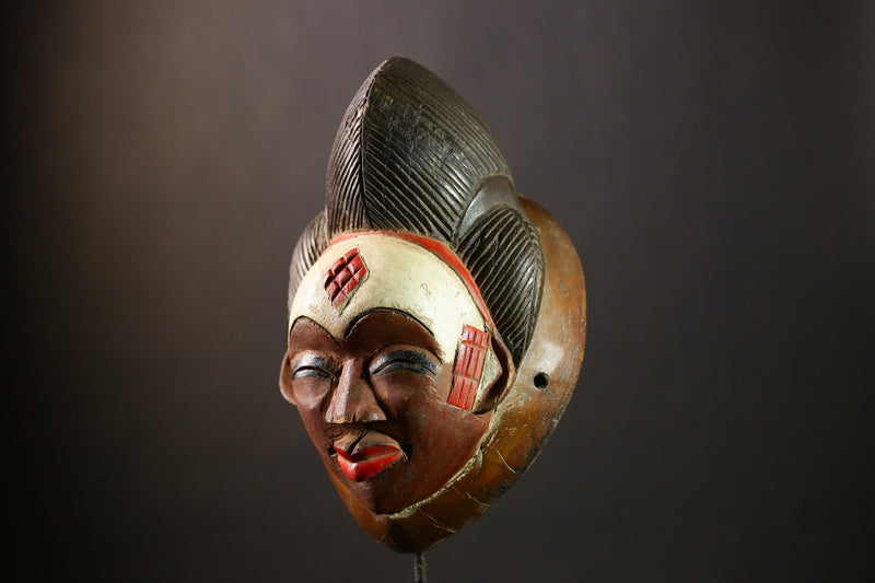 Authentic African Decorative Bapunu Mask from Gabon Artisanal Collectible Wall Home Decor Timeless Tribal Art Display Piece-G4391