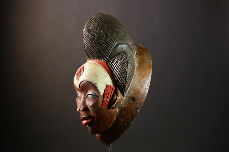 Authentic African Decorative Bapunu Mask from Gabon Artisanal Collectible Wall Home Decor Timeless Tribal Art Display Piece-G4391