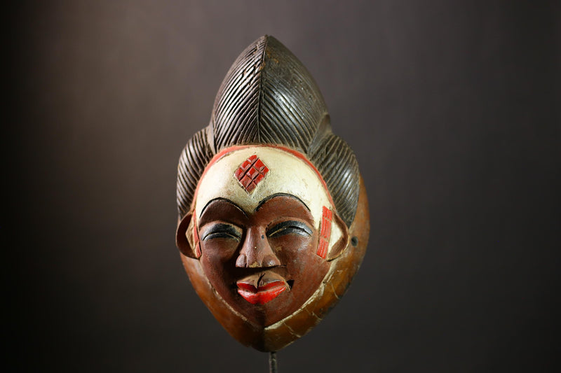 Authentic African Decorative Bapunu Mask from Gabon Artisanal Collectible Wall Home Decor Timeless Tribal Art Display Piece-G4391