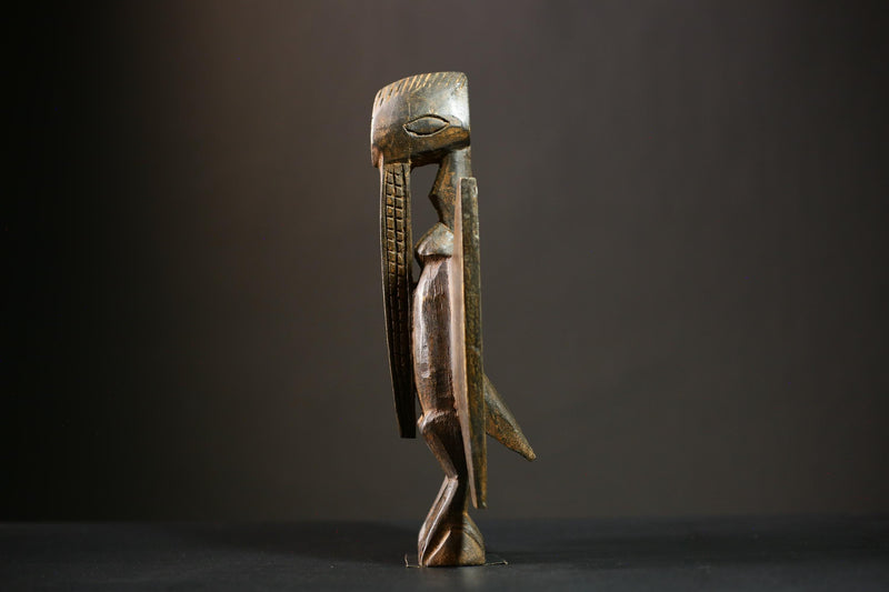 Antique Wooden Senufo Bird Statue Exquisite Tribal Artwork for Unique Home Decor and Traditional Cultural Sculpture Display Piece-G4387