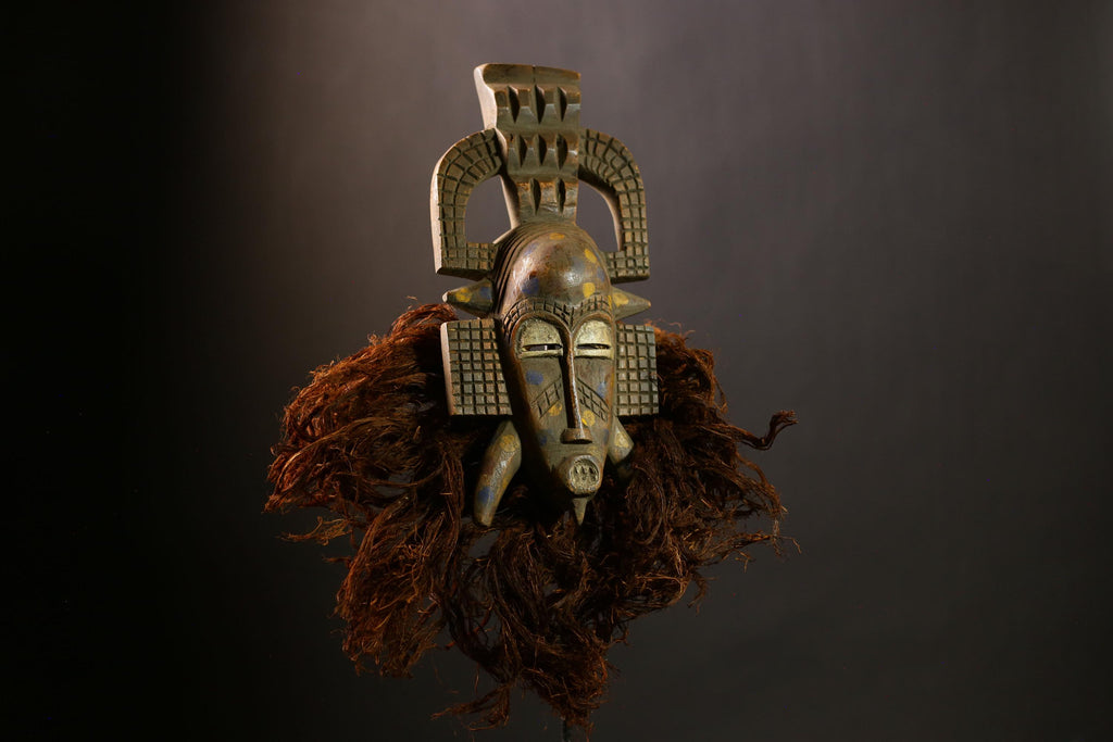 African Senufo Mask | Unique Wooden Wall Art | Handcrafted Tribal Sculpture | Ethnic African Home Decor | Authentic Cultural Piece-G4421