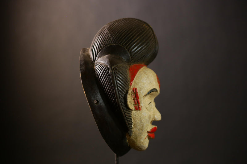 African Mask Wall Art Decor Unique Gabon Sculpture Mukudji Society | Handmade Ethnic Home Accent | Cultural Art Piece-G4394