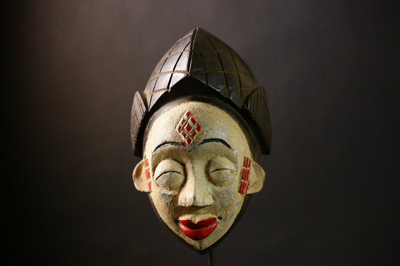 African Unique Wall Mask Art Decor Ethnic Society Gabon Sculpture | Handmade Cultural Piece | Decorative Home Accent-G4393