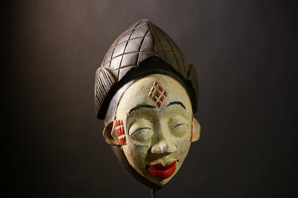 African Unique Wall Mask Art Decor Ethnic Society Gabon Sculpture | Handmade Cultural Piece | Decorative Home Accent-G4393