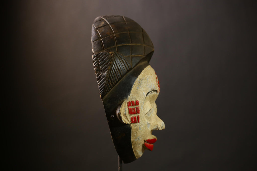 African Unique Wall Mask Art Decor Ethnic Society Gabon Sculpture | Handmade Cultural Piece | Decorative Home Accent-G4393