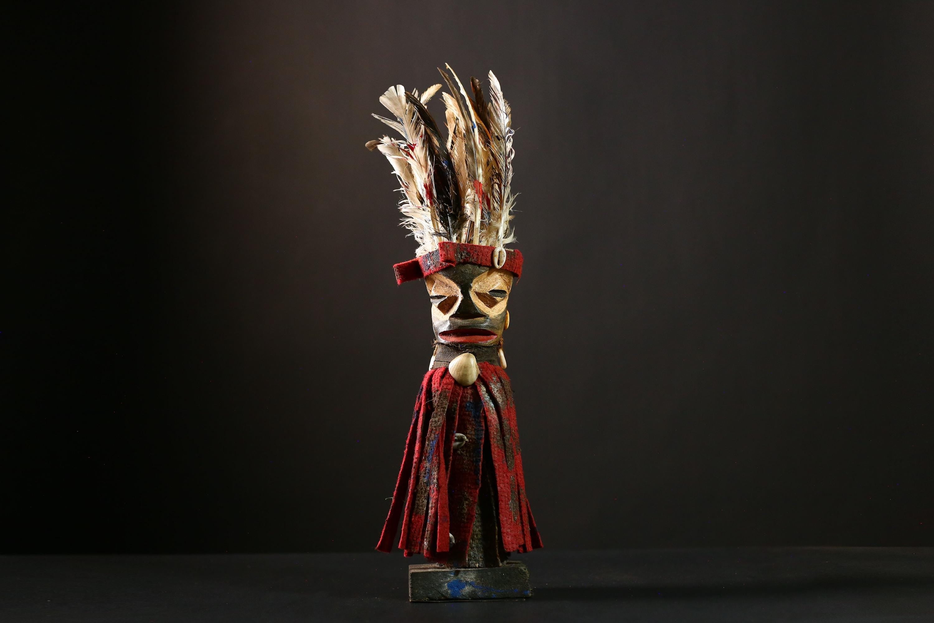 African Nkisi Nkondi Statue Tribal Nail Fetish Power Figure Wood Carving-G4199