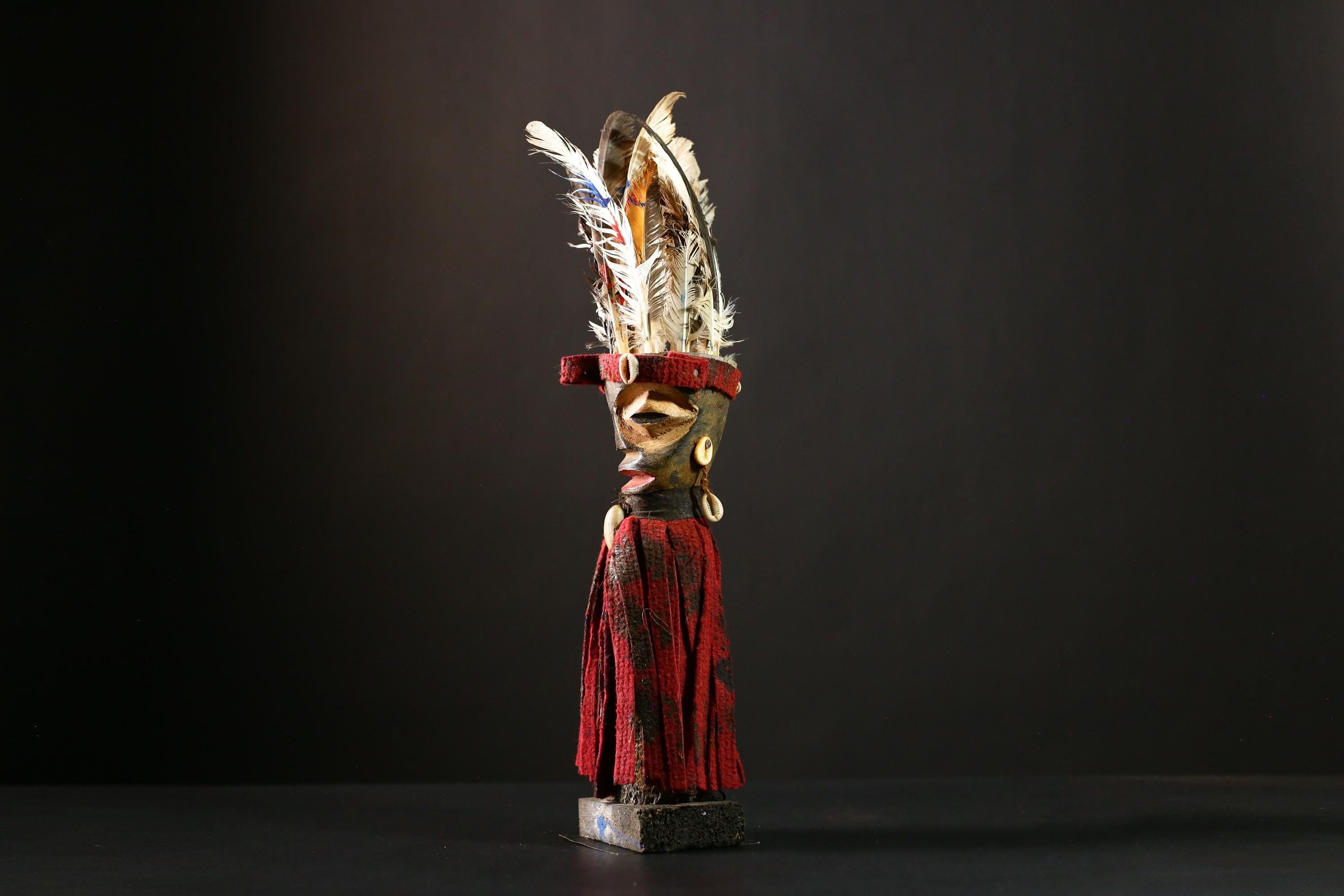 African Nkisi Nkondi Statue Tribal Nail Fetish Power Figure Wood Carving-G4199