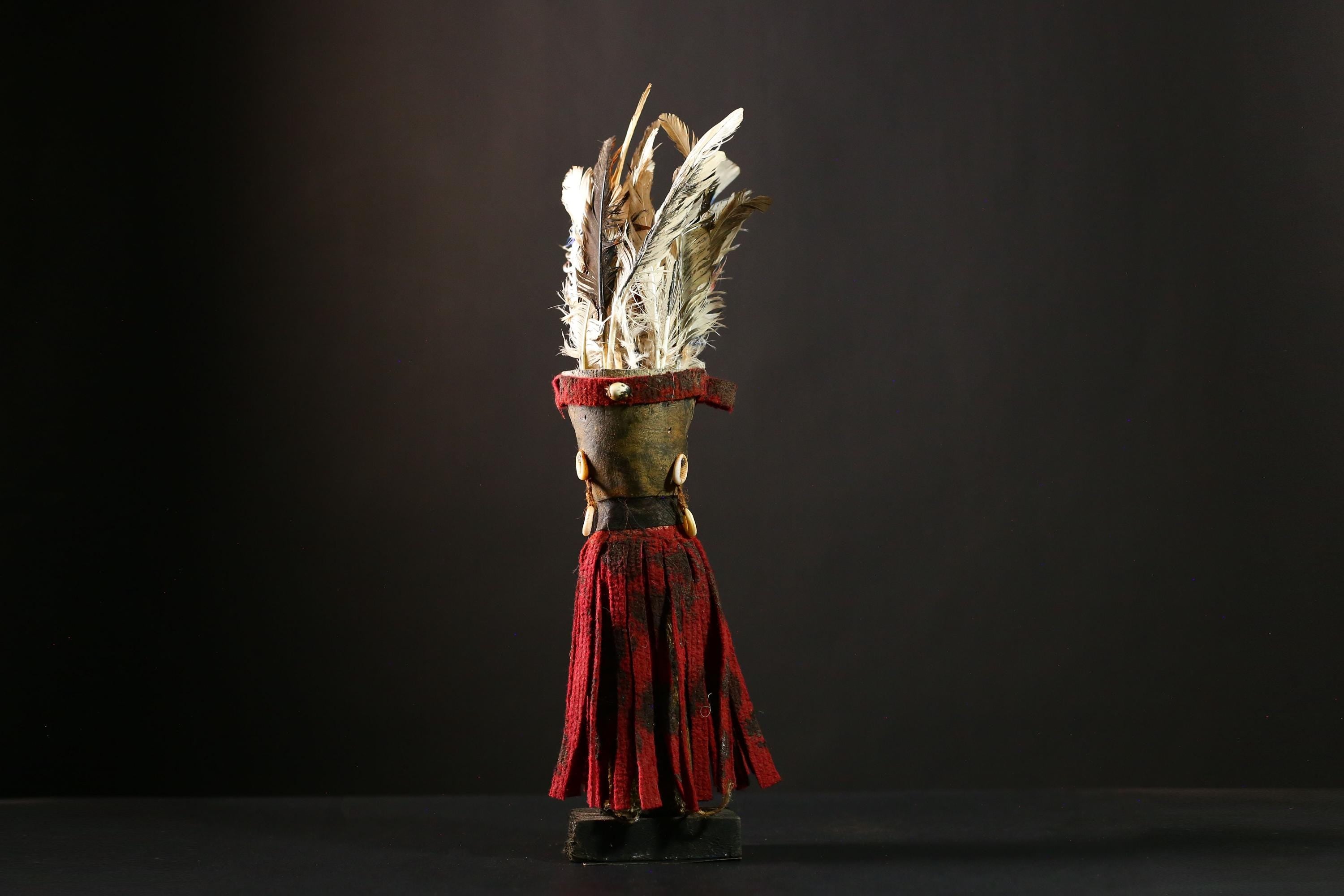 African Nkisi Nkondi Statue Tribal Nail Fetish Power Figure Wood Carving-G4199