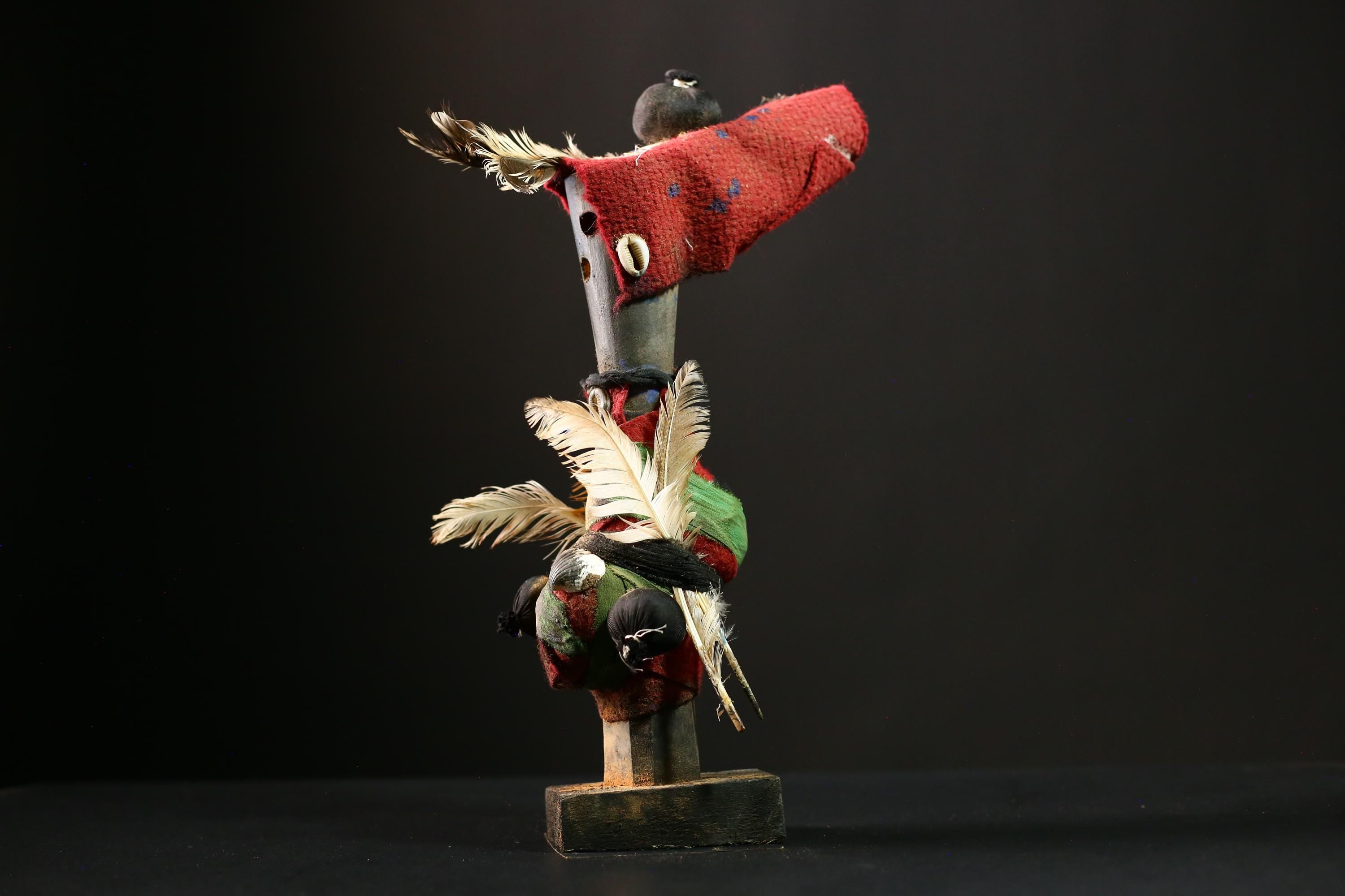 African Voodoo Nkisi Nkondi Statue Tribal Fetish Congo Magic Ritual Figure-G4190