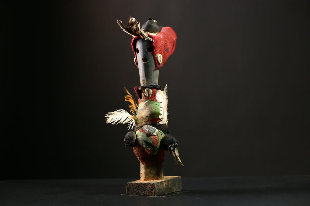 African Voodoo Nkisi Nkondi Statue Tribal Fetish Congo Magic Ritual Figure-G4190