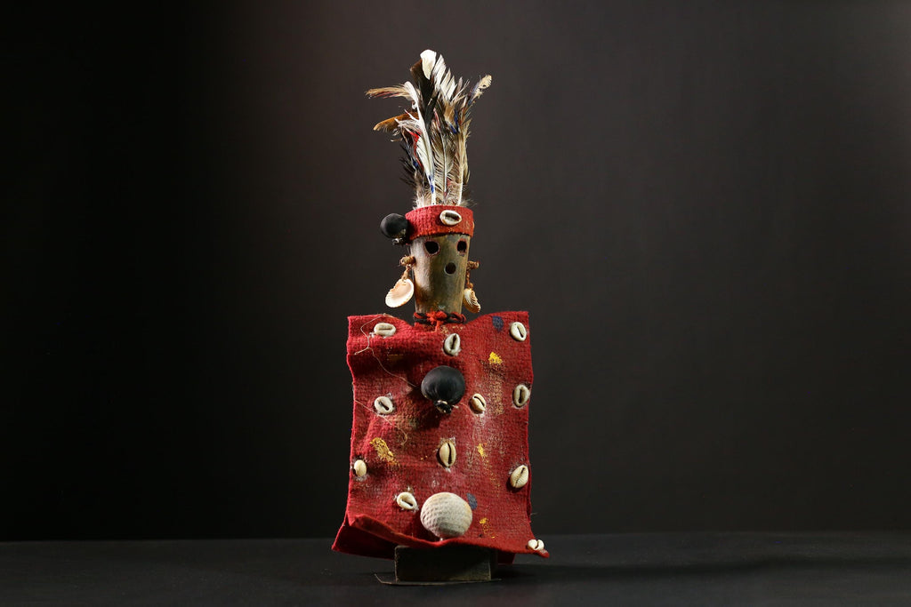 African Voodoo Nkisi Nkondi Statue Vintage Collectible Doll Piece Statue -G4186