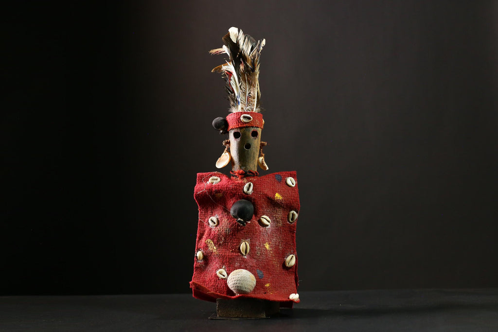 African Voodoo Nkisi Nkondi Statue Vintage Collectible Doll Piece Statue -G4186