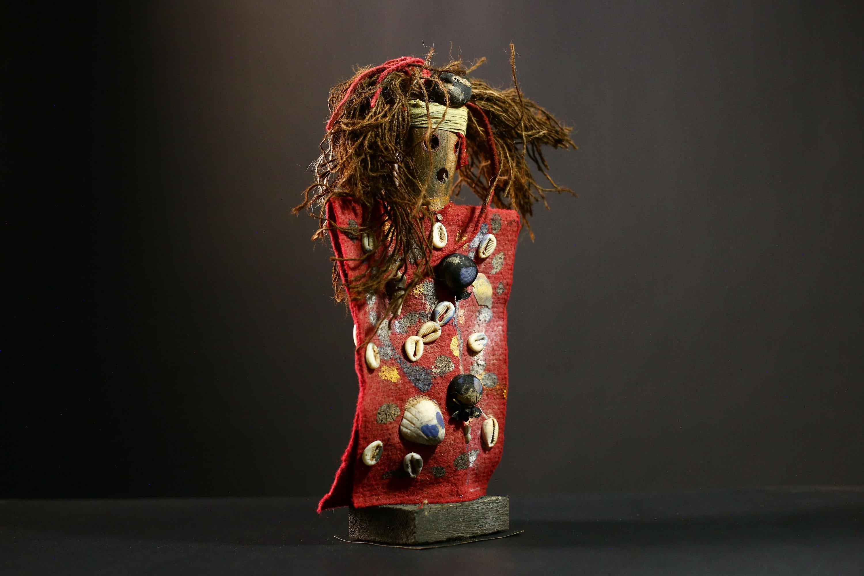 African Nkondi Statue Voodoo Tribal Collectible Shaman Art Sculpture Decor-G4214