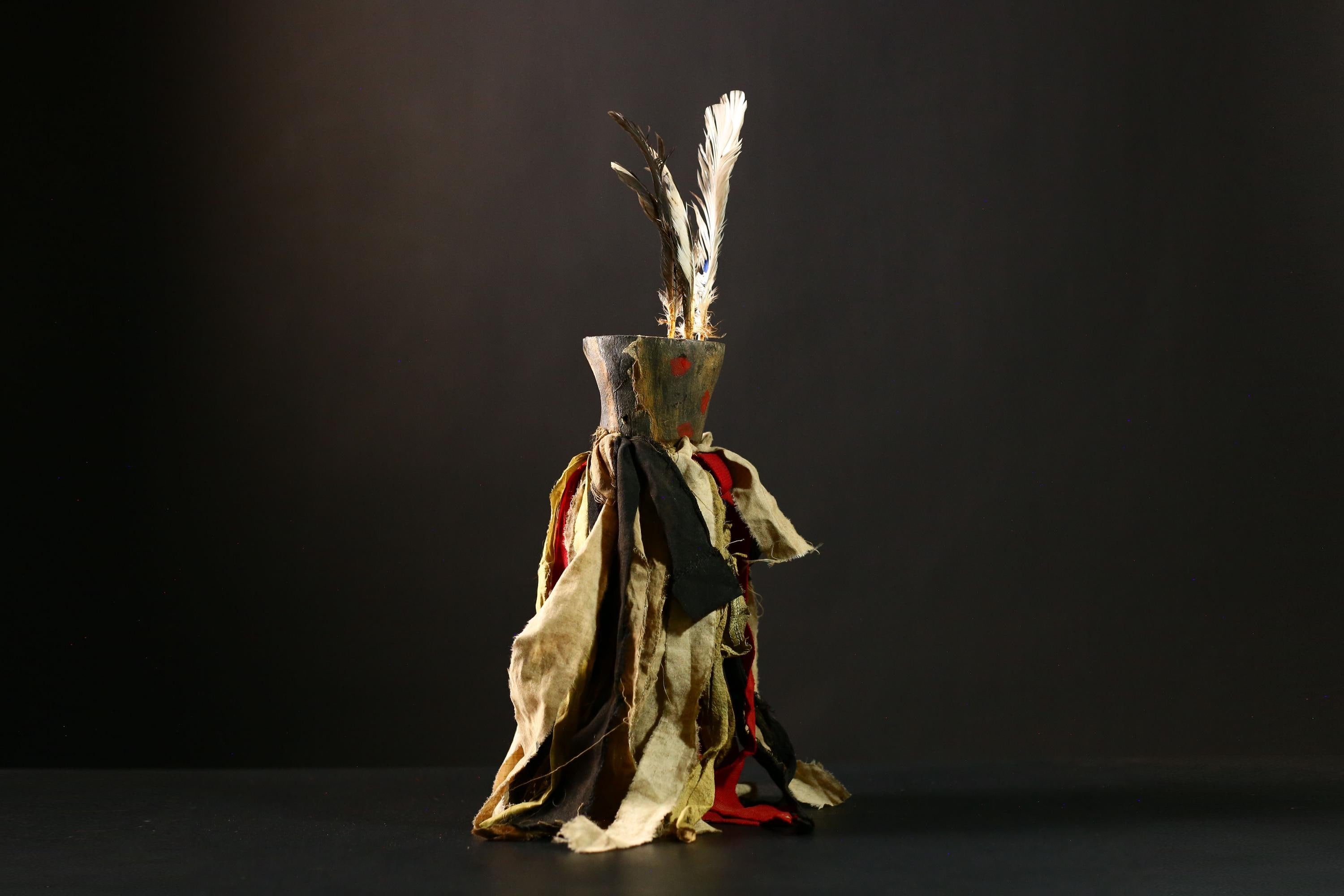 African Nkondi Voodoo Statue Vintage Tribal Collectible Sculpture Home Decor-G4208