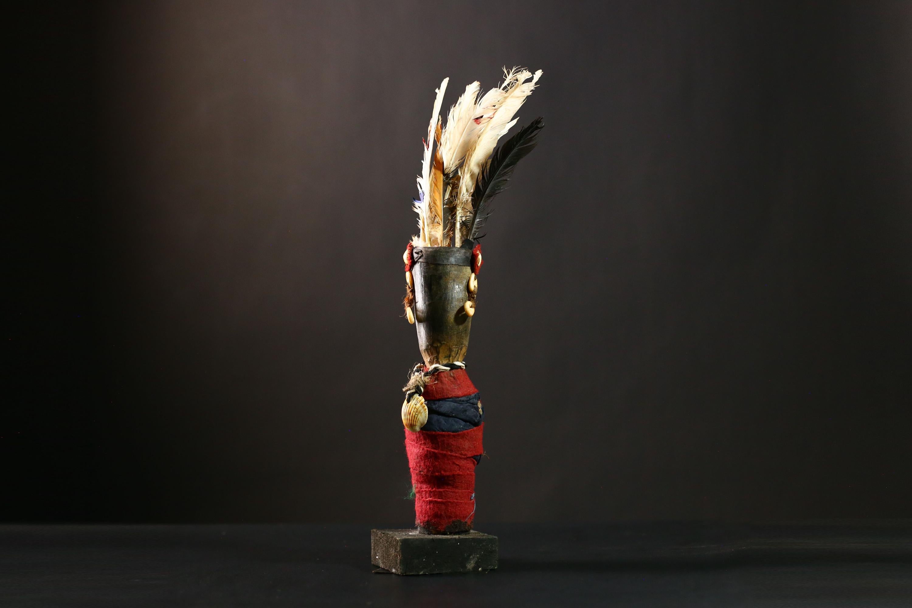 African Vintage Nkisi Nkondi Statue - African Collectible Voodoo Doll Art-G4201