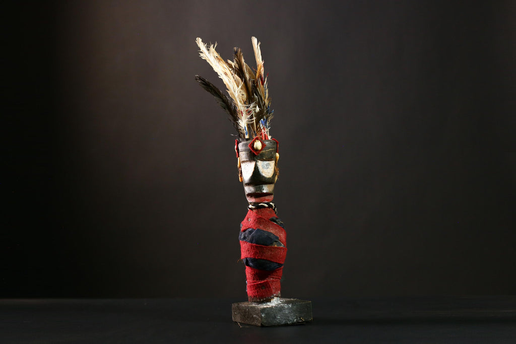 African Vintage Nkisi Nkondi Statue - African Collectible Voodoo Doll Art-G4201