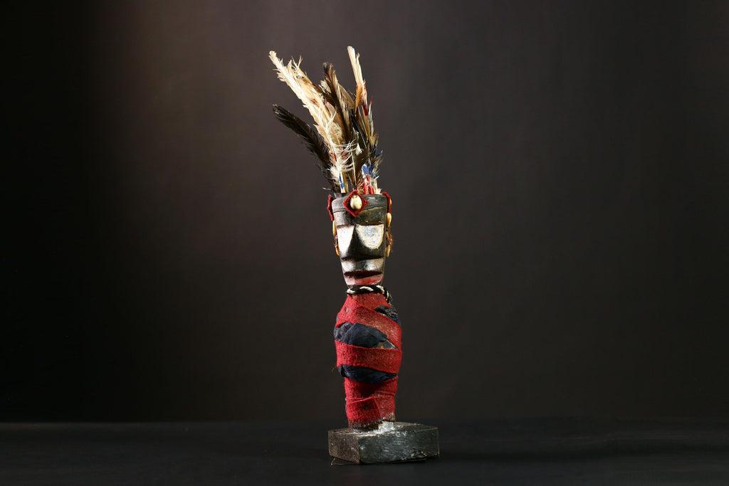 African Vintage Nkisi Nkondi Statue - African Collectible Voodoo Doll Art-G4201