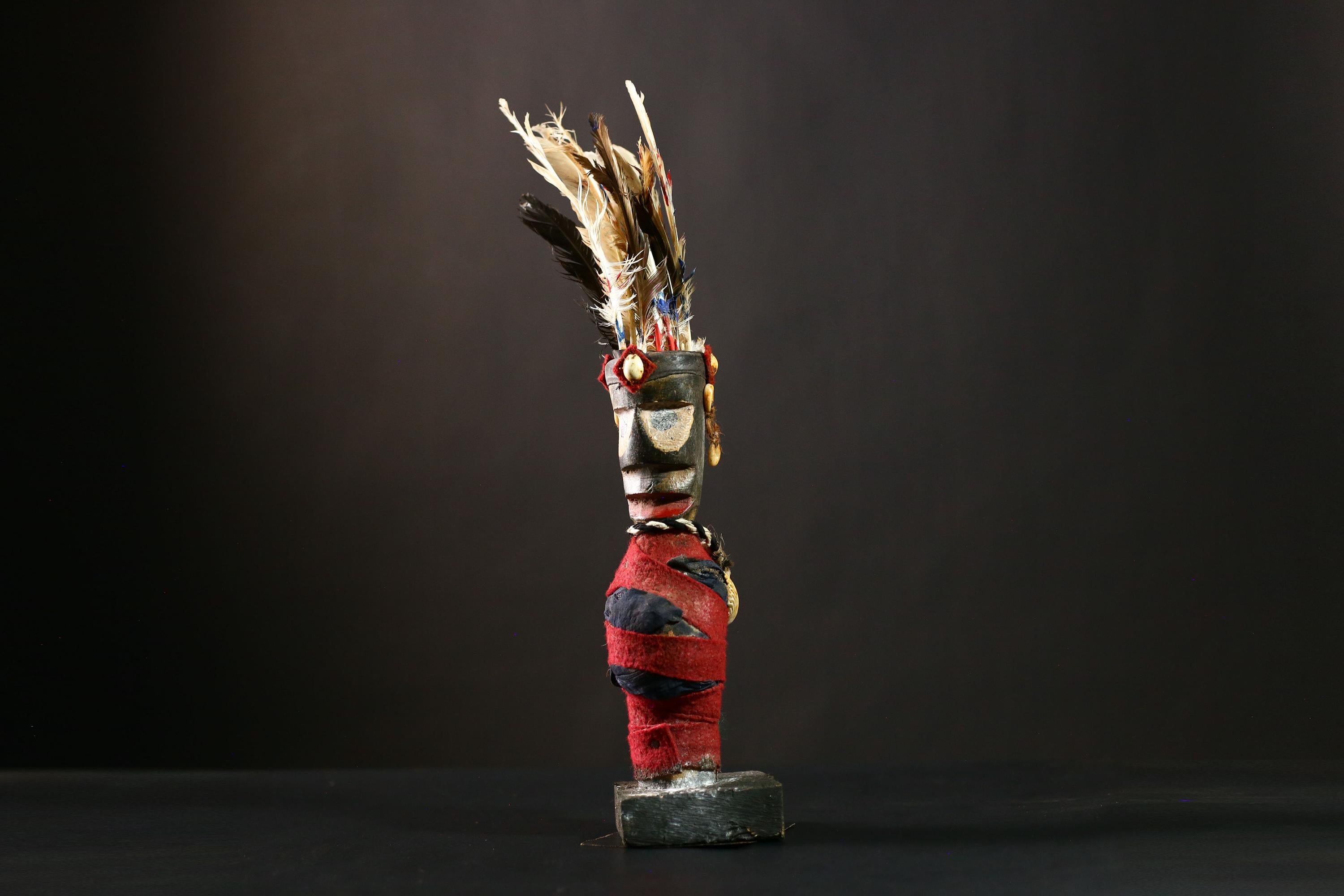African Vintage Nkisi Nkondi Statue - African Collectible Voodoo Doll Art-G4201