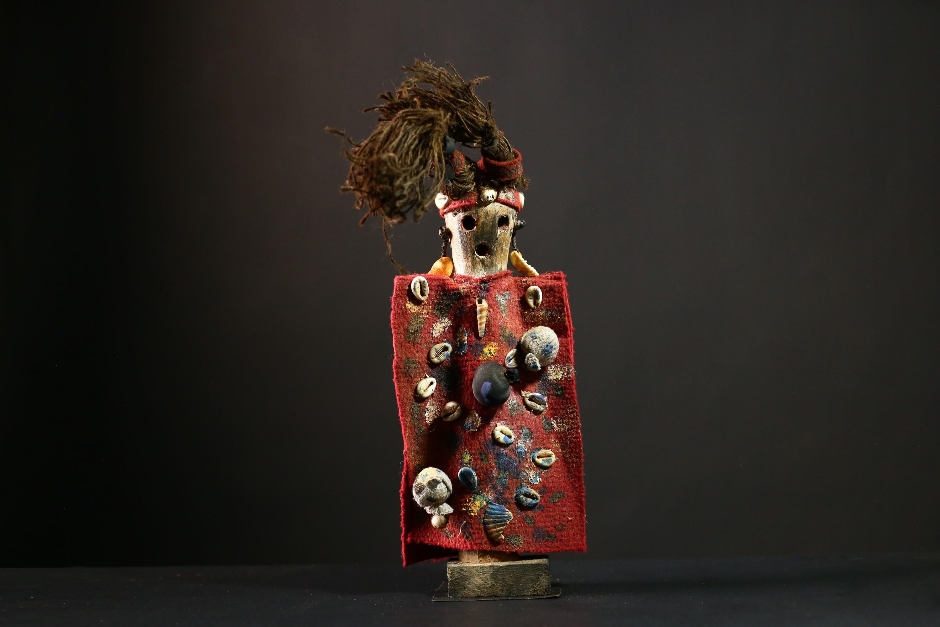 Africa Nkondi Voodoo Power Figure Tribal Statue Sculpture Art Decor-G4225