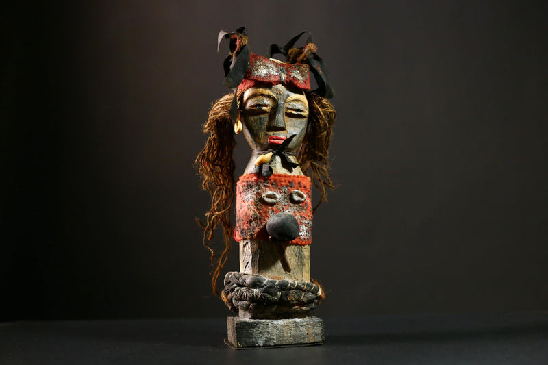 Africa Nkisi Voodoo Statue Sculpture - Kongo Spirit Figure, Collectible Art Object, Unique African Decor, Handmade Cultural Piece-G4221