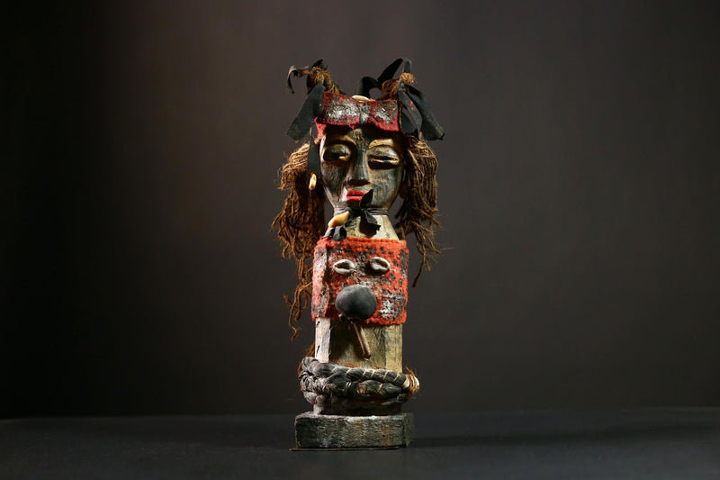 Africa Nkisi Voodoo Statue Sculpture - Kongo Spirit Figure, Collectible Art Object, Unique African Decor, Handmade Cultural Piece-G4221