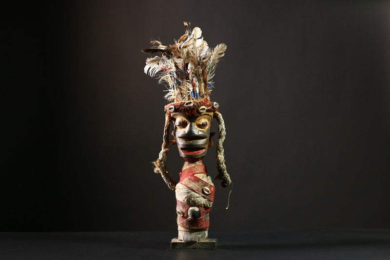 Africa Nkondi Nkisi Statue Voodoo Sculpture, Kongo Spirit Figure, Unique African Art Collectible, Tribal Decor, Handmade Art Object-G4218