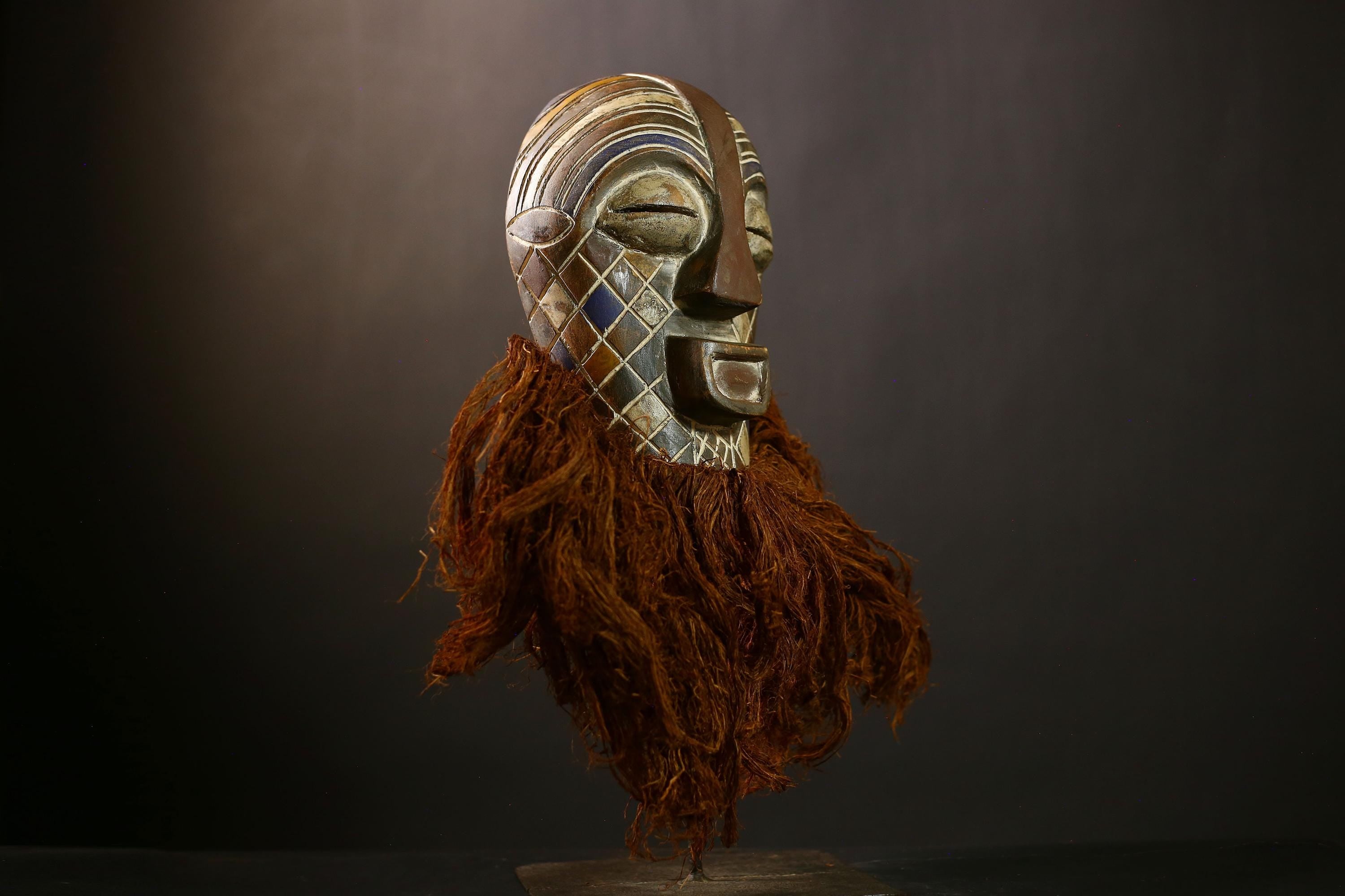 African Kifwebe Mask | Hand Carved Songye Art | Wooden Wall Hanging Decor | Unique Tribal Decor | Decorative Cultural Artwork | Home -G4435